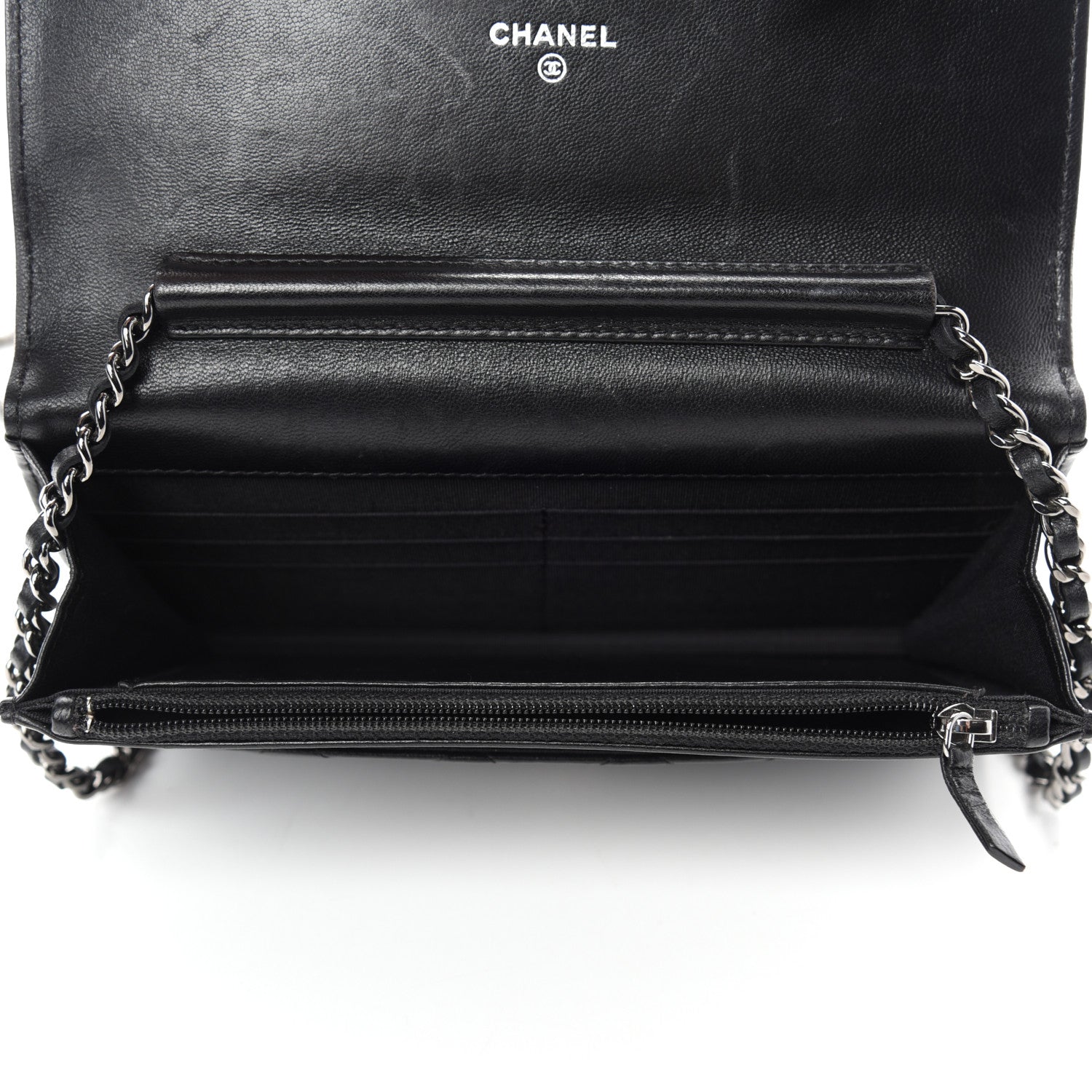 Chanel Lambskin Quilted Boy Wallet On Chain WOC Black 5 of 14