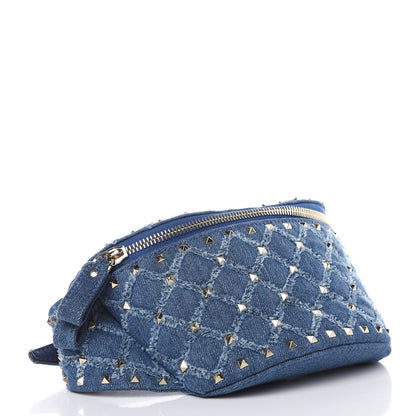 Valentino Garavani Denim Rockstud Spike Belt Bag 85 Blue 4 of 6