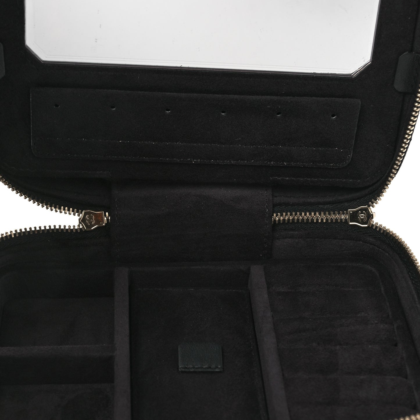 Caviar Quilted Top Handle Jewelry Case Black