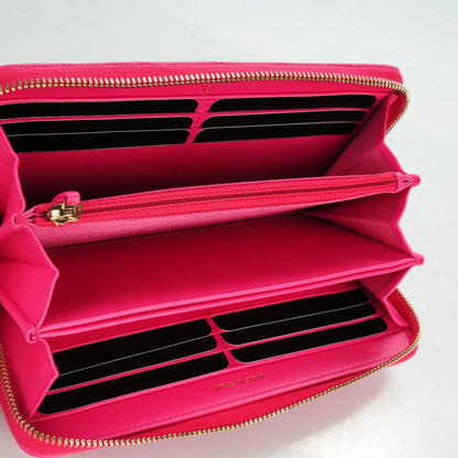 Chanel Lambskin Quilted Large Gusset Zip Around Wallet Pink 5 of 8