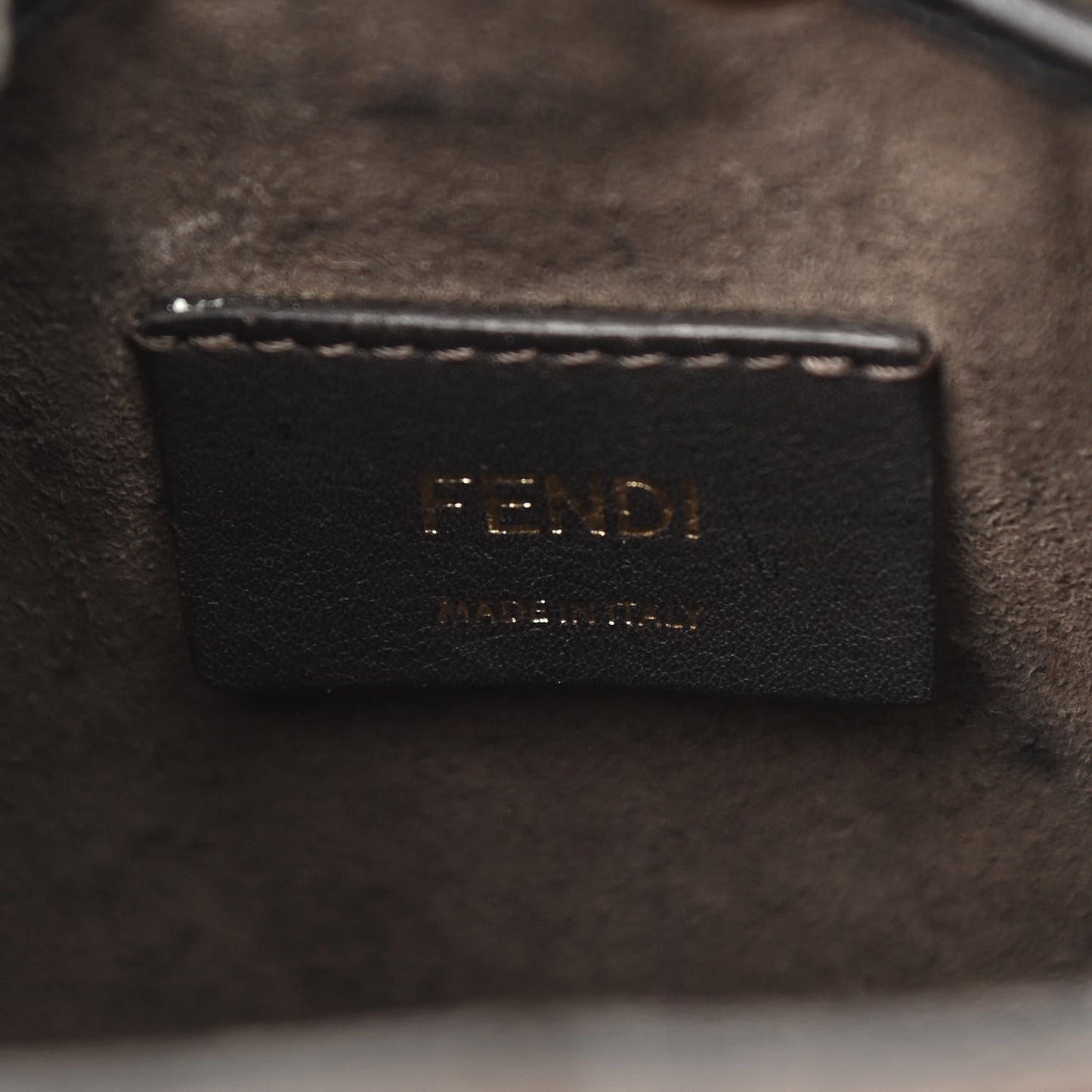 Vitello Liberty F is Fendi Bi-Color FF 1974 Embossed Mini Mon Tresor Bucket Bag Maya Black