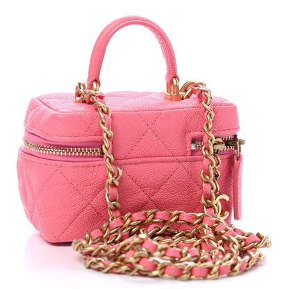 Chanel Caviar Quilted Mini Top Handle Vanity With Chain Pink 2 of 4