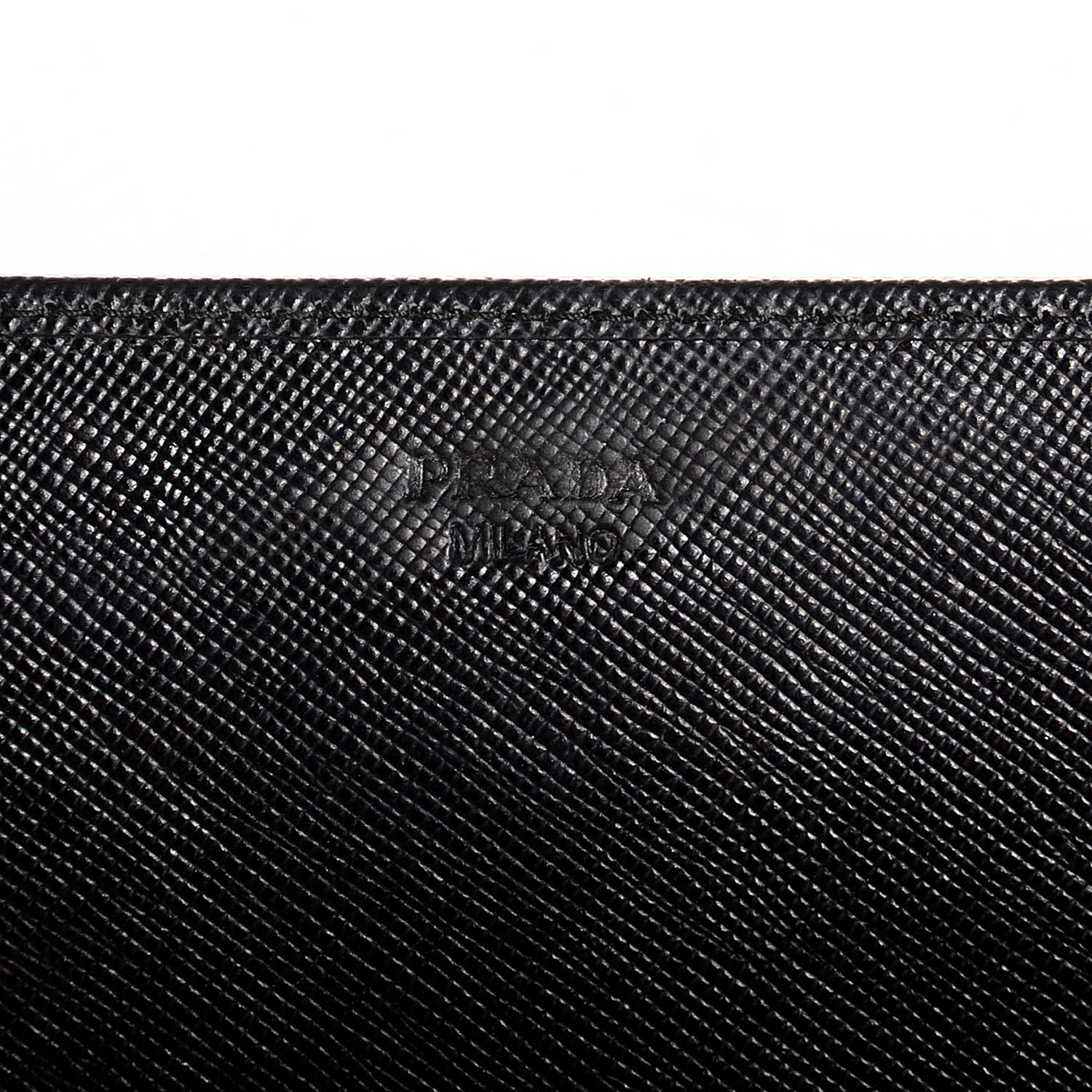 Prada Saffiano Metal Oro Chain Wallet Nero Black 6 of 8