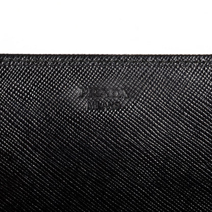 Prada Saffiano Metal Oro Chain Wallet Nero Black 6 of 8