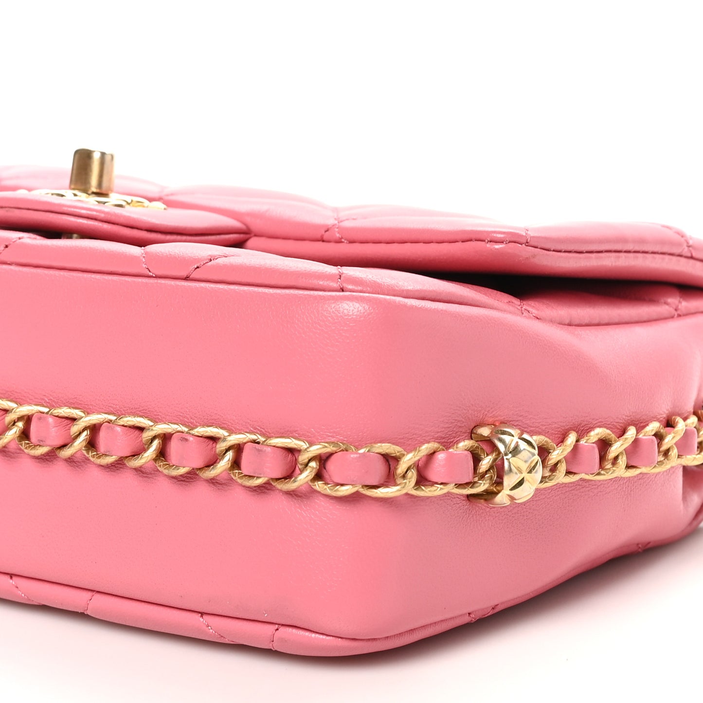 Lambskin Quilted CC Small Dynasty Flap Pink