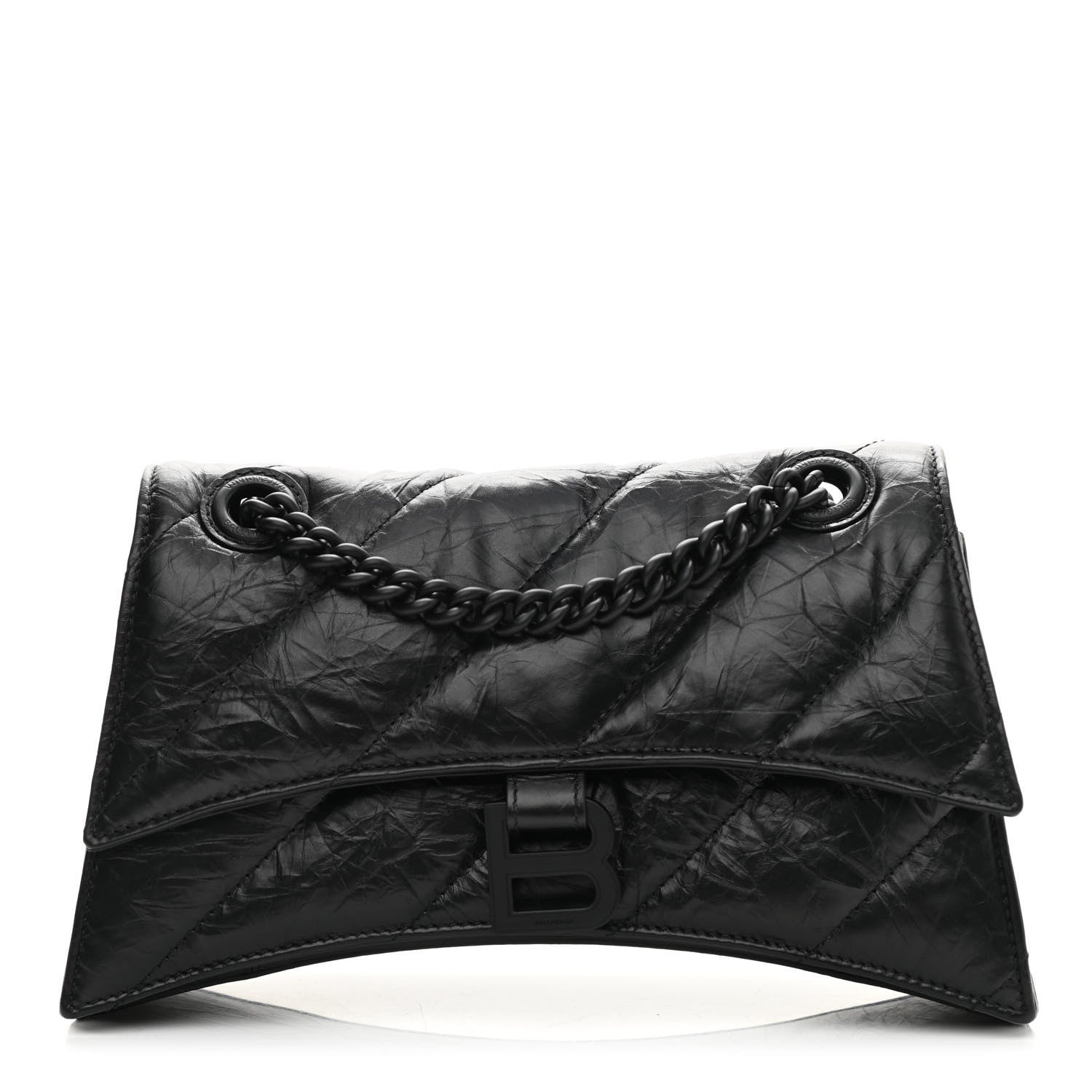 Balenciaga Crushed Calfskin Quilted Matte Black Hardware Small Crush Chain Bag Black 1 of 9