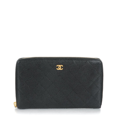 Chanel Caviar Quilted Large Zip Around Organizer Wallet Black 1 of 8