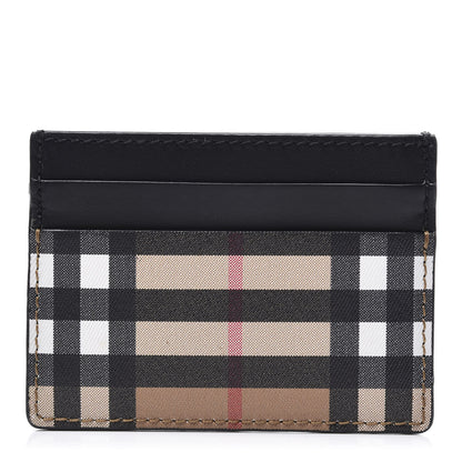 Burberry Vintage Check Calfskin Card Case Black 1 of 8