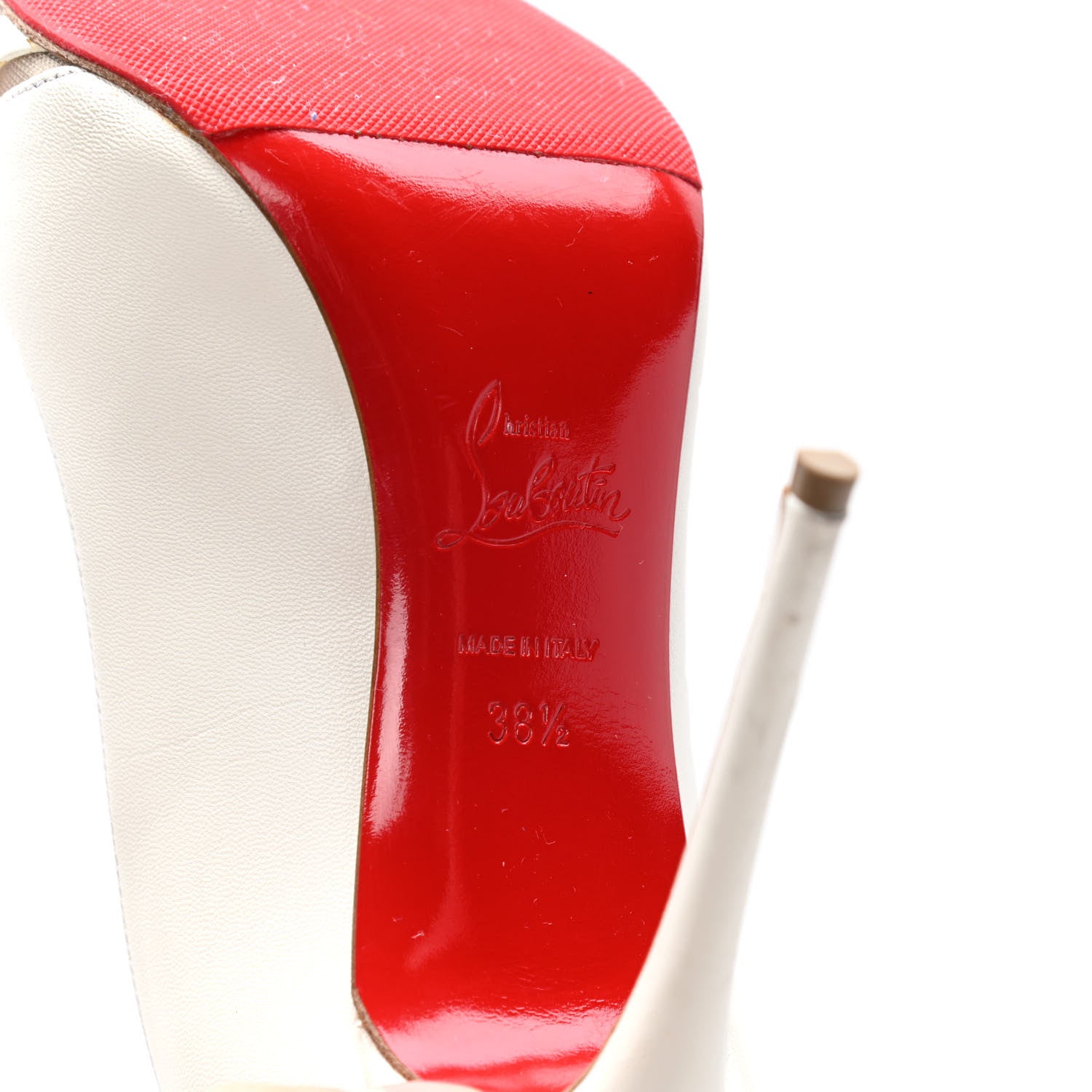Christian Louboutin Kid Bareta 100 Pumps 38.5 Neige Light Gold 8 of 11