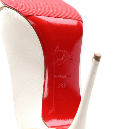 Christian Louboutin Kid Bareta 100 Pumps 38.5 Neige Light Gold 8 of 11