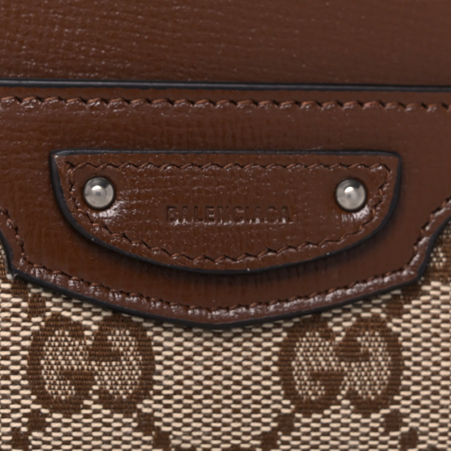 Balenciaga X GUCCI GG Monogram Azalea Calfskin Neo Classic Card Holder Beige Ebony Brown Sugar 7 of 8