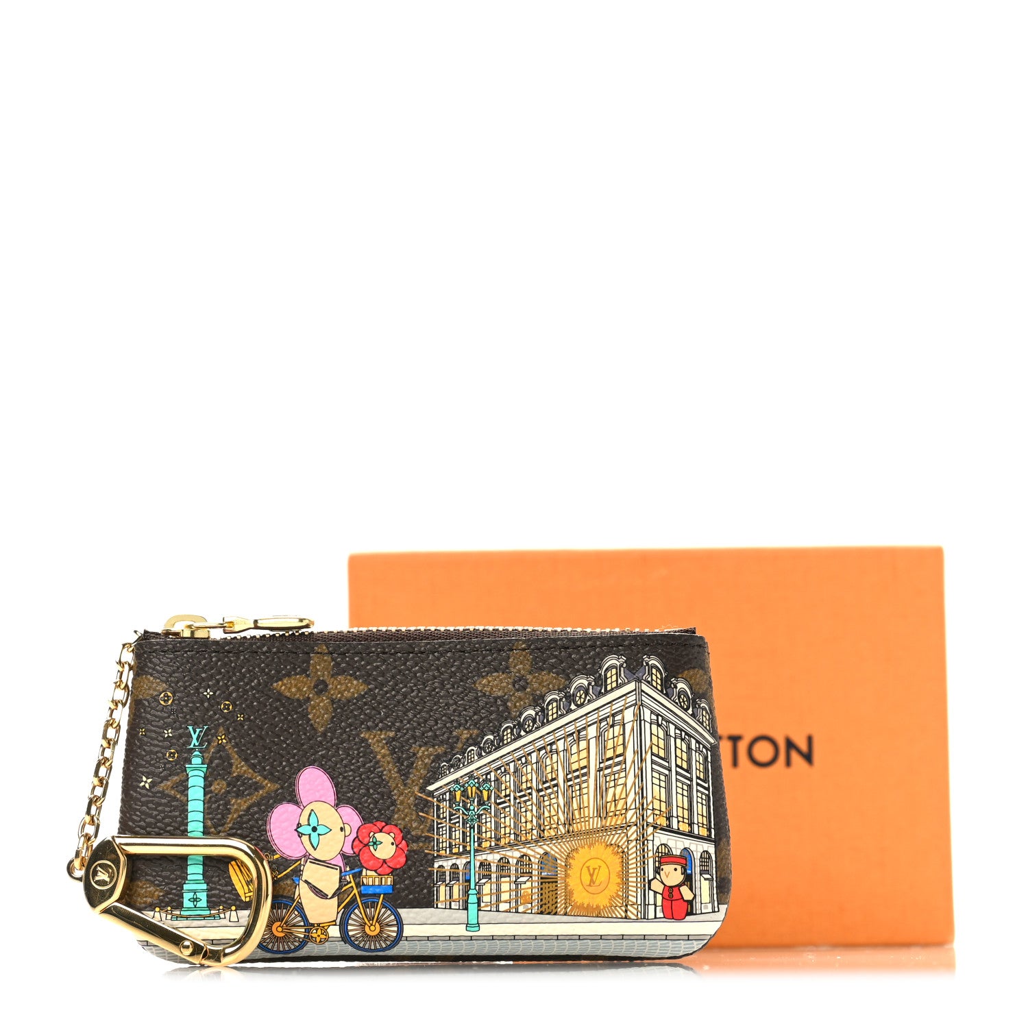 Louis Vuitton Monogram 2022 Christmas Animation Paris Key Pouch Pink 8 of 8