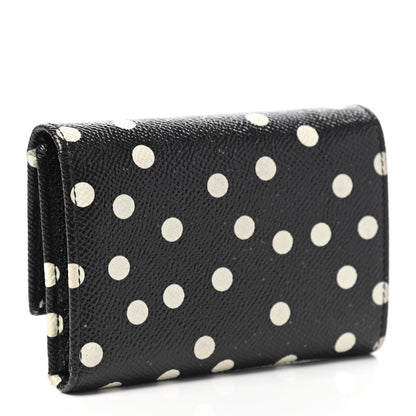 Dolce & Gabbana Dauphine Polka Dot French Flap Wallet Black White 3 of 8
