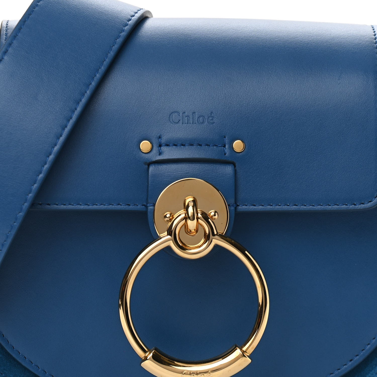 Chloe Calfskin Small Tess Bag Smoky Blue 7 of 9