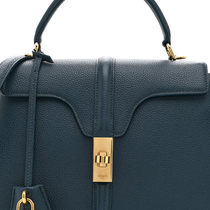 Celine Grained Calfskin Small 16 Top Handle Bag Petrol 9 of 11