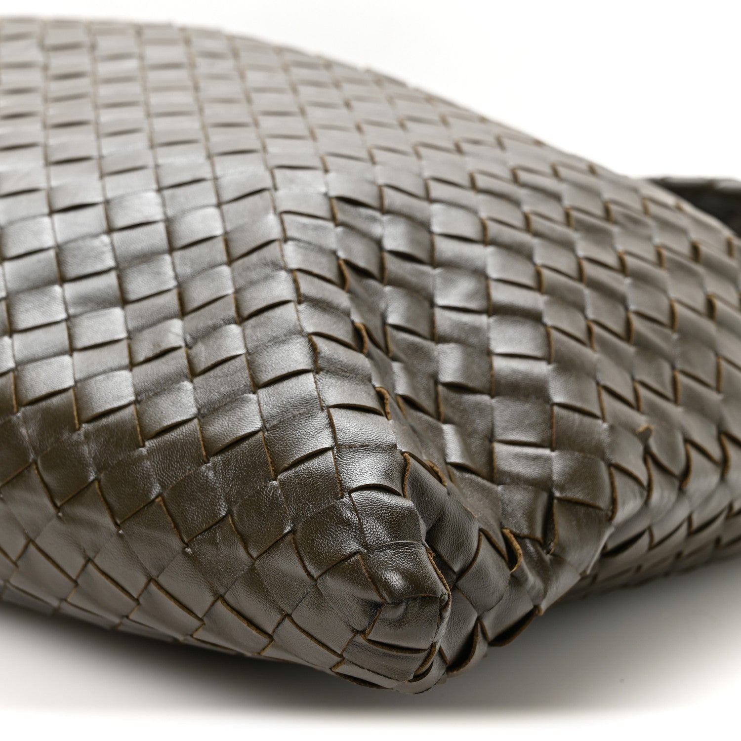 Bottega Veneta Calfskin Intrecciato Large Hop Kaki 10 of 11