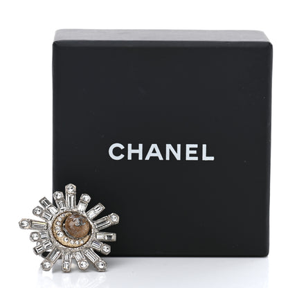 Chanel Baguette Crystal Moon CC Ring 6 Gold Silver 6 of 6