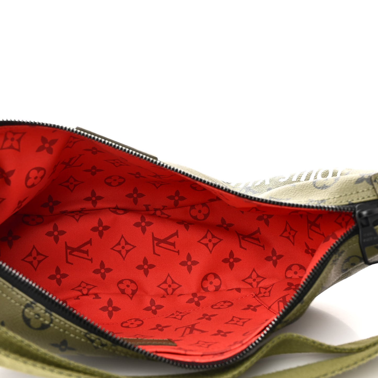 Monogram Hamac Bag Khaki Green Vermillion Red