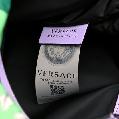 Versace Nylon Calfskin Barocco Mosaic Print Hobo Bag Jacaranda Multicolor 8 of 14