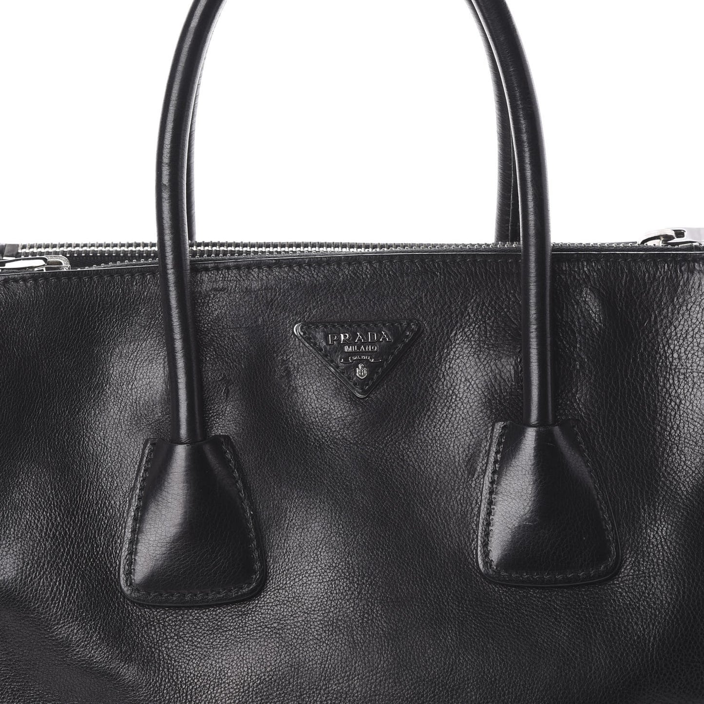 Glace Calf Twin Pocket Tote Black