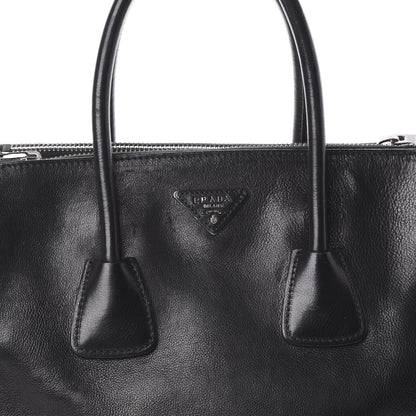 Prada Glace Calf Twin Pocket Tote Black 8 of 8