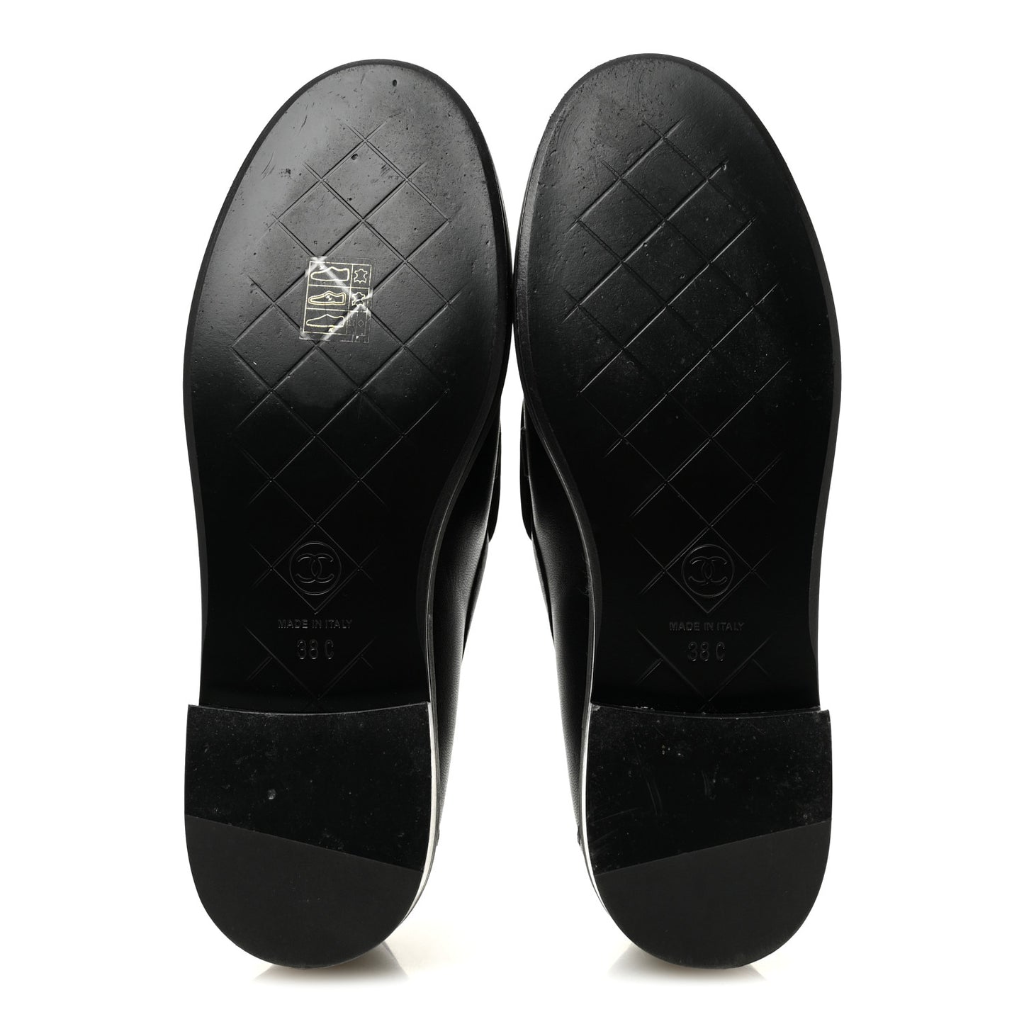 Lambskin Quilted CC Turnlock Loafers 38 Black