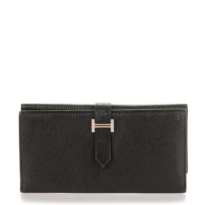 Hermes Chevre Mysore Bearn Tri-Fold Wallet Black 1 of 7