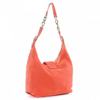 Fendi Metallic Calfskin Forever Hobo Coral 3 of 9
