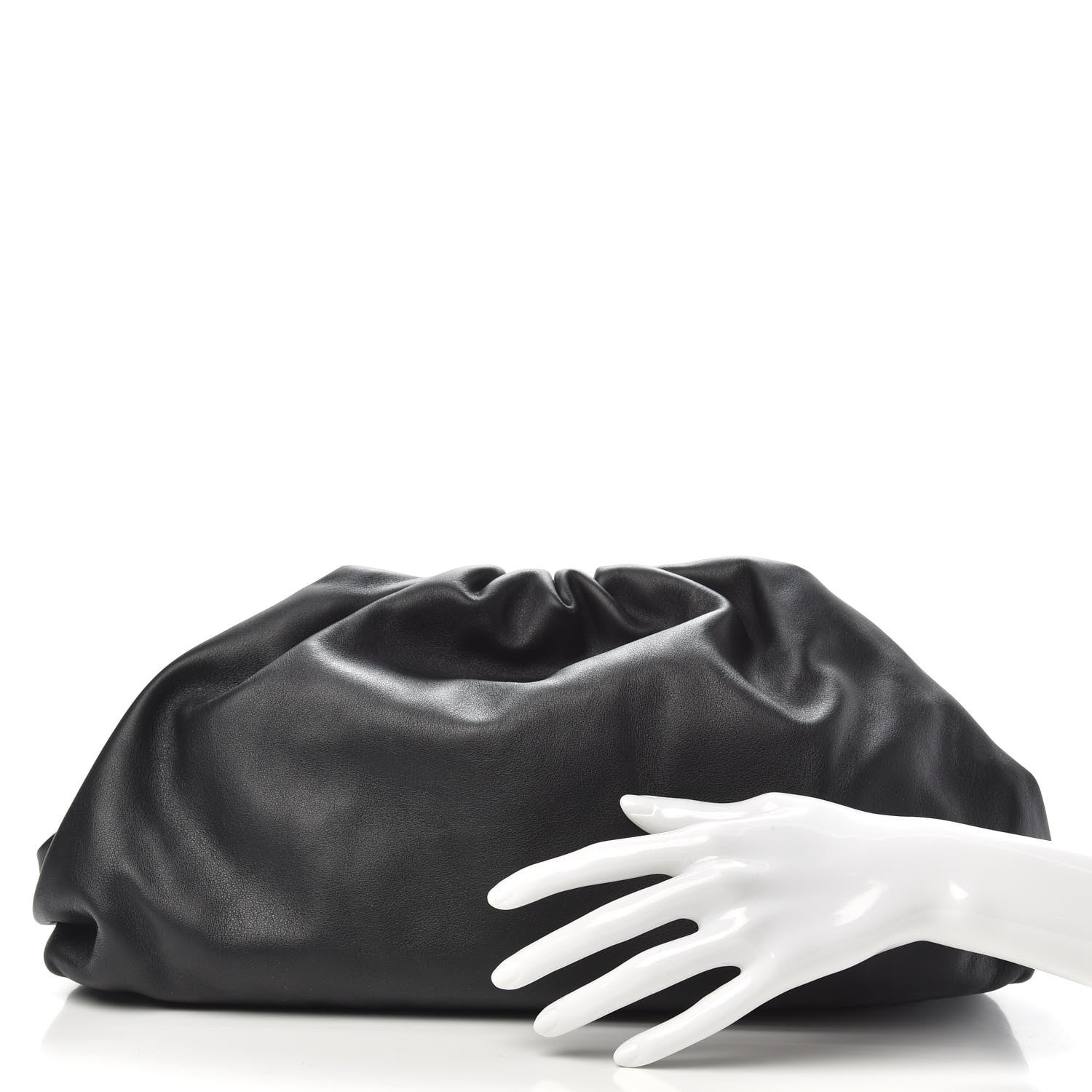 Bottega Veneta Smooth Butter Calf The Pouch Oversized Clutch Black 2 of 9