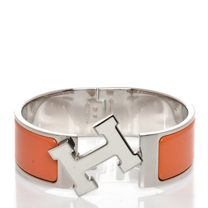 Hermes Enamel Wide Clic Clac H Bracelet GM Orange Fruite 5 of 6