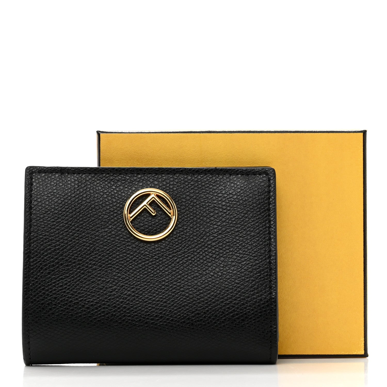 Fendi Vitello Cruise F is Fendi Compact Bi-Fold Wallet Black 7 of 7