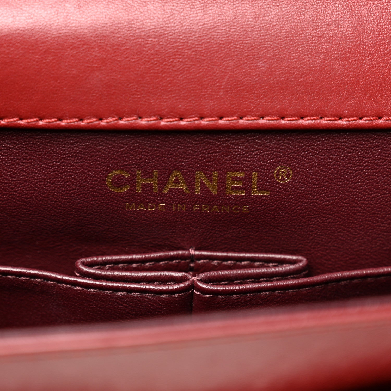 Chanel Calfskin Quilted Brasserie Gabrielle Menu CC Clutch Dark Red 6 of 13