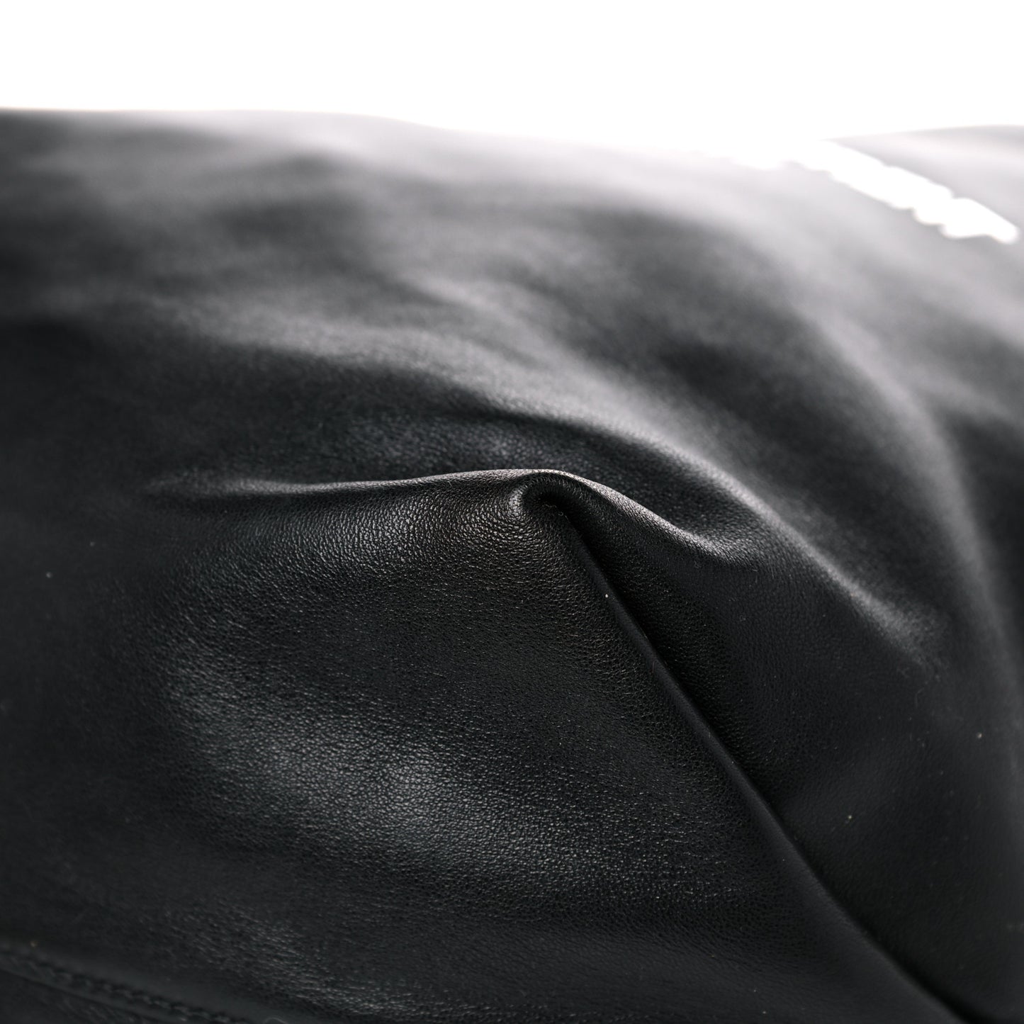 Lambskin Teddy Drawstring Bag Black