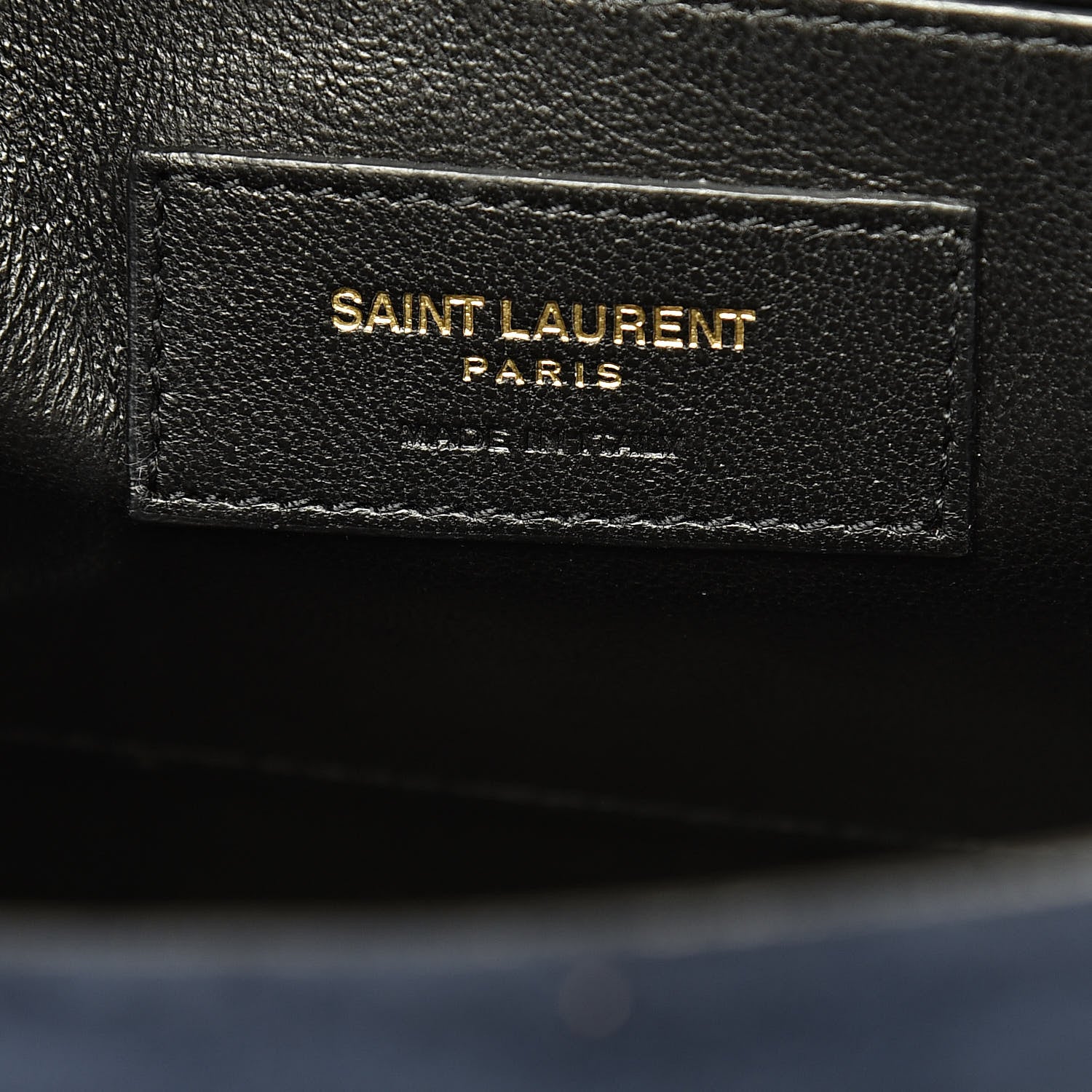 Saint Laurent Suede Sulpice Monogram Medium Shoulder Bag Navy 6 of 16
