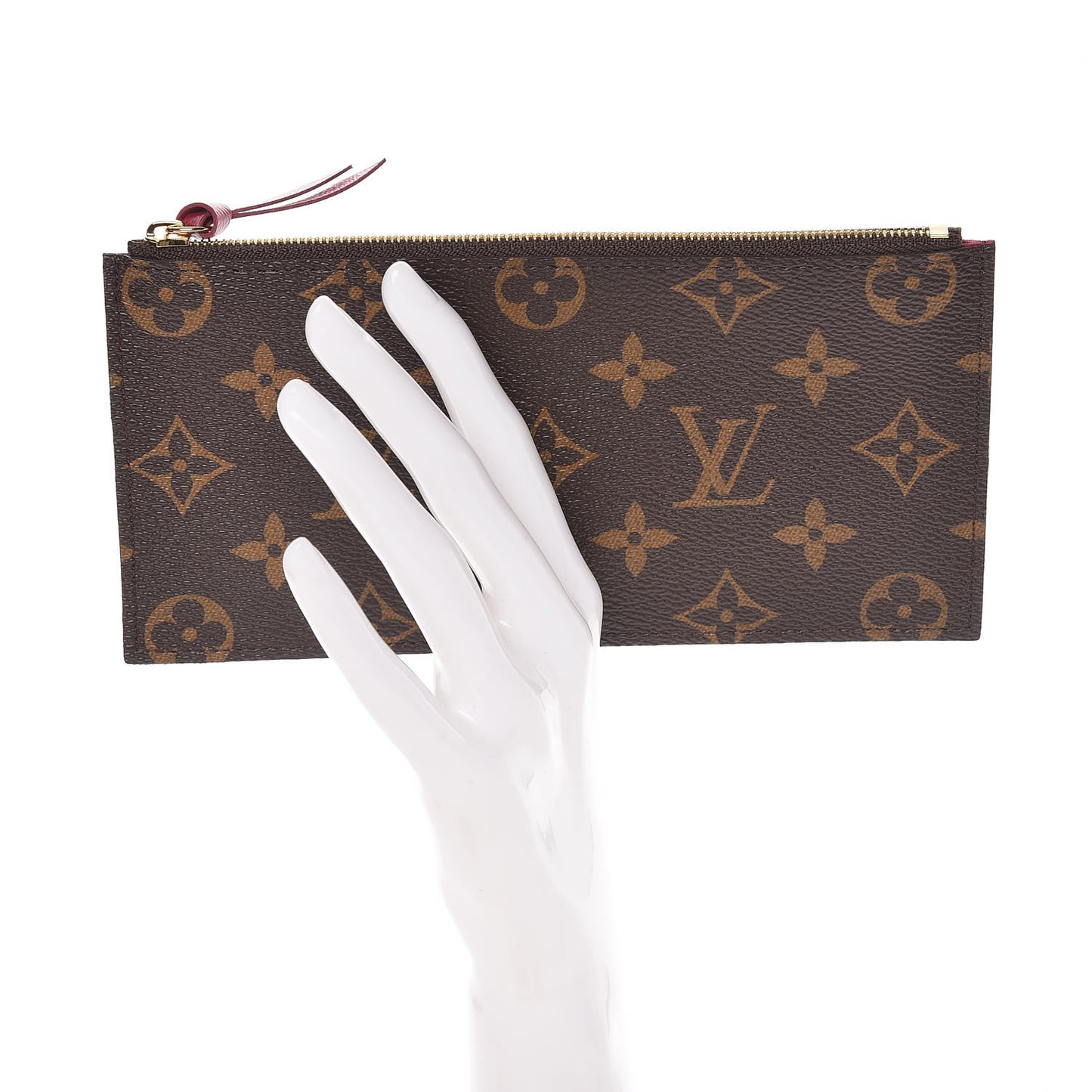 Monogram Felicie Chain Wallet Zippered Insert Fuchsia
