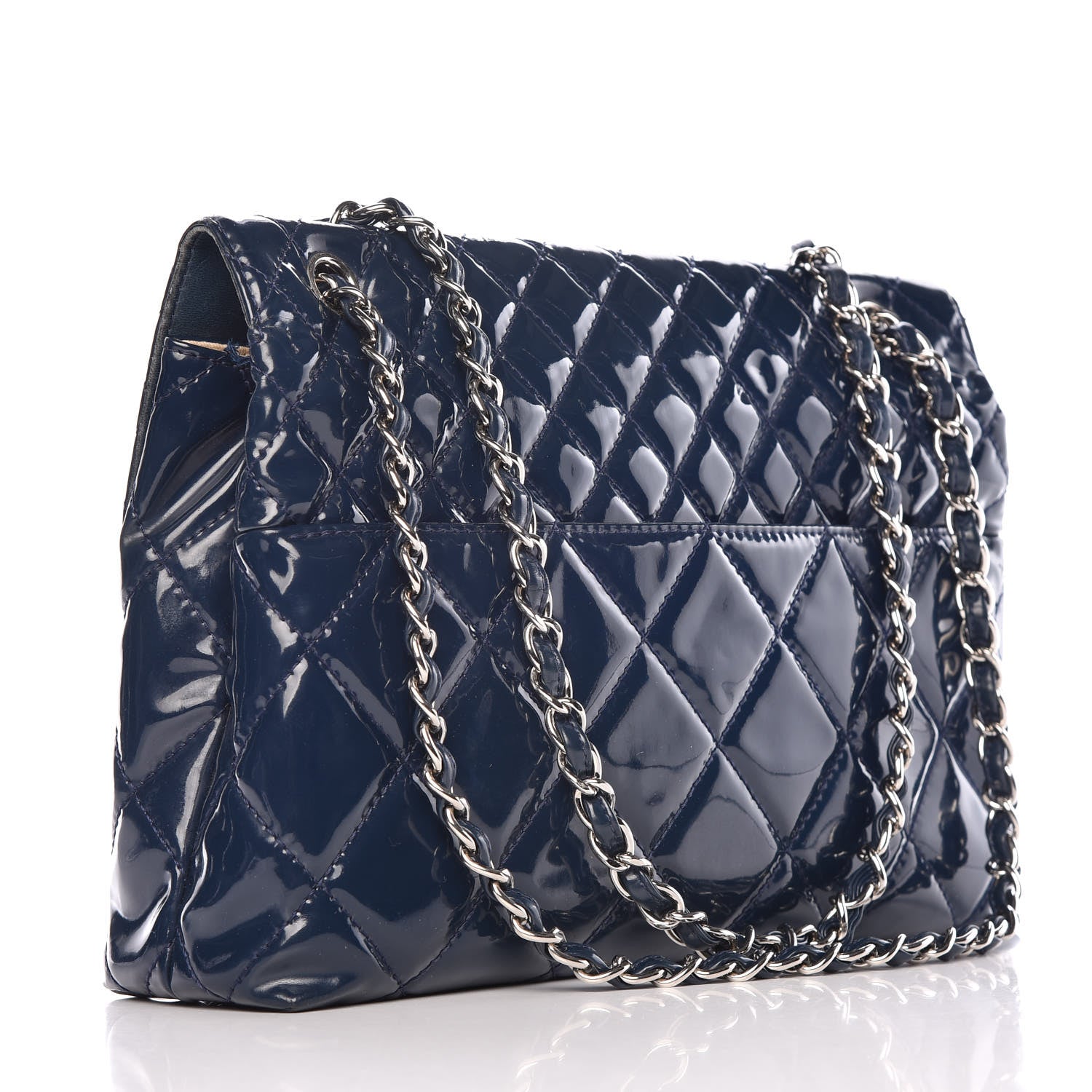 Chanel Vinyl Quilted In The Business Flap Navy Blue 4 of 20
