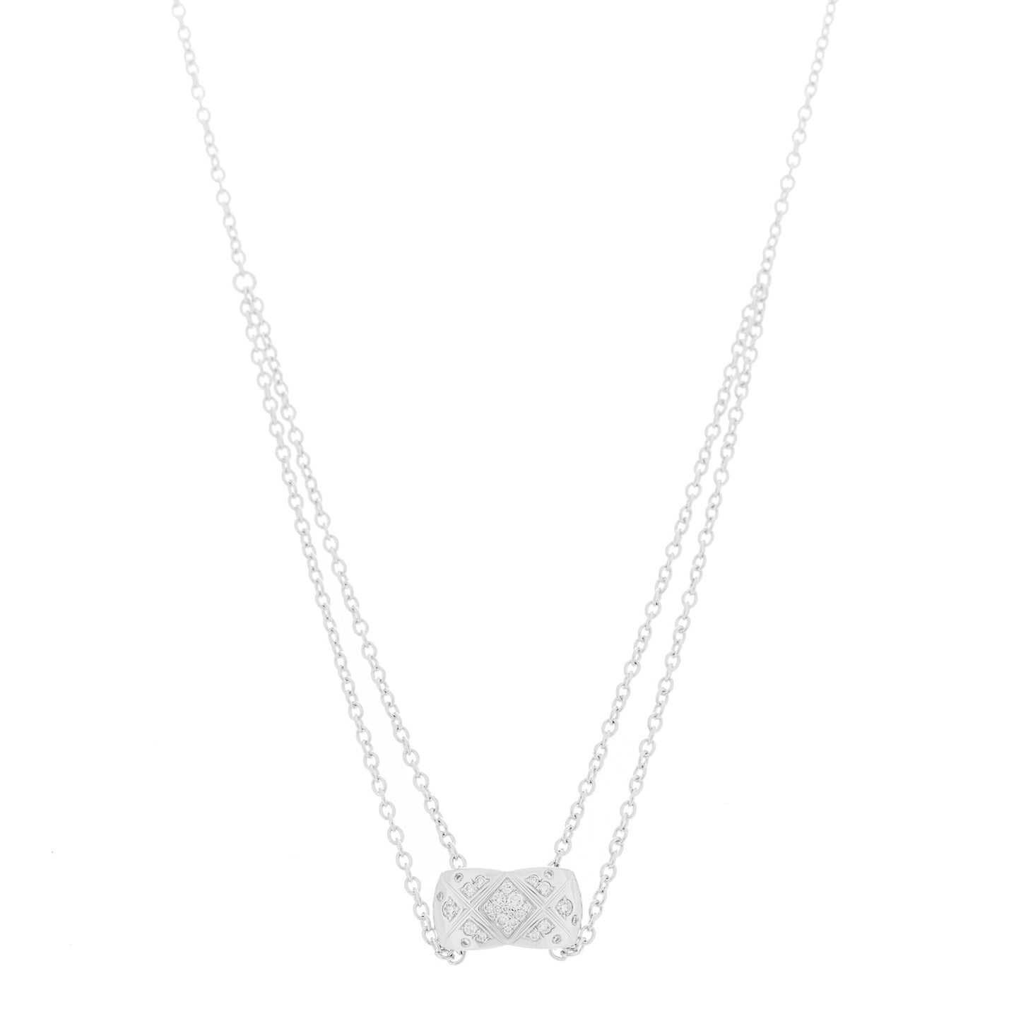 18K White Gold Diamond Coco Crush Necklace