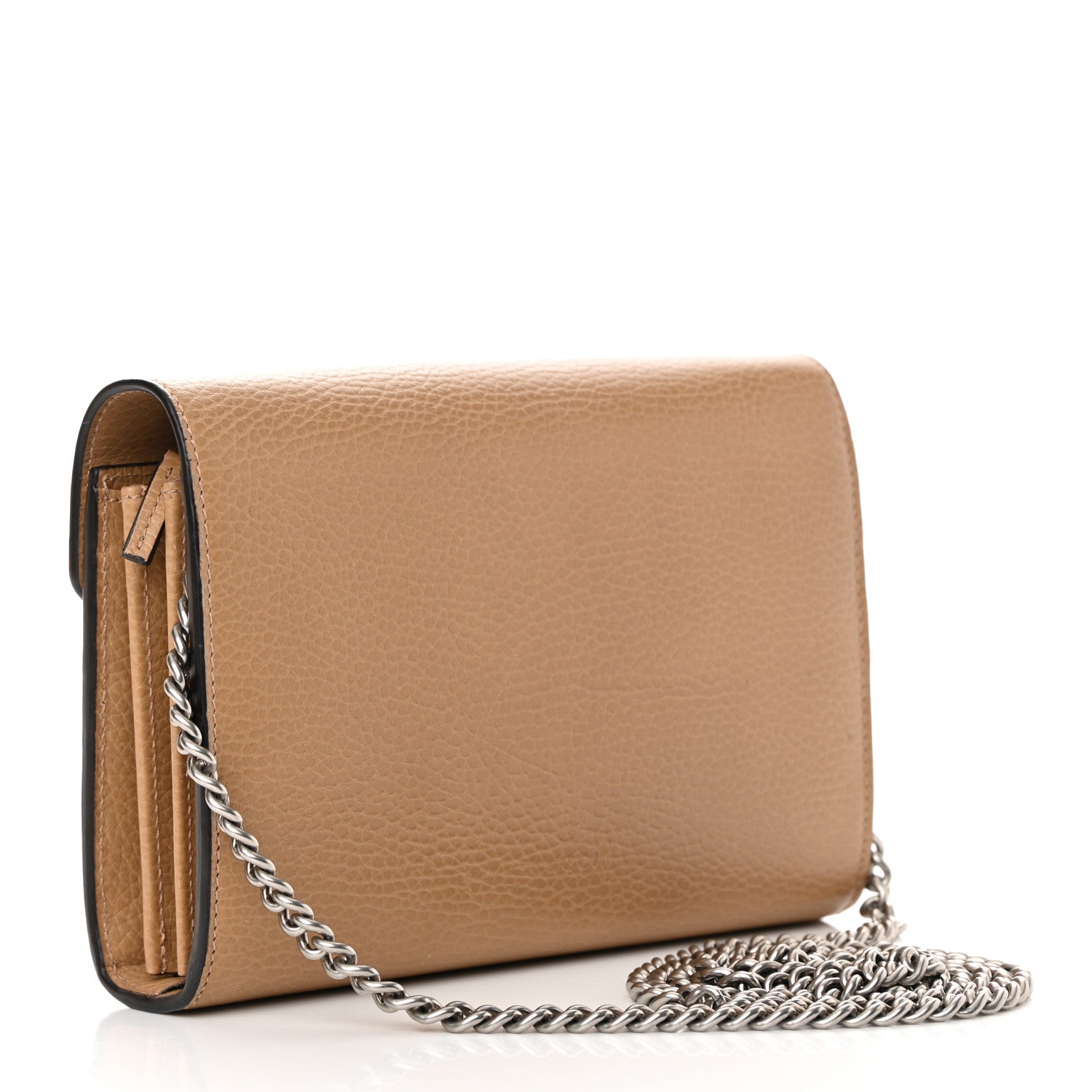 Gucci Dollar Calfskin Crystal Mini Dionysus Chain Wallet Natural Tan Black Diamond 3 of 11