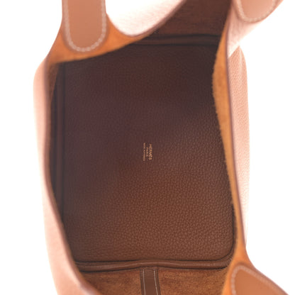 Hermes Taurillon Clemence Picotin Lock 22 MM Gold 5 of 9