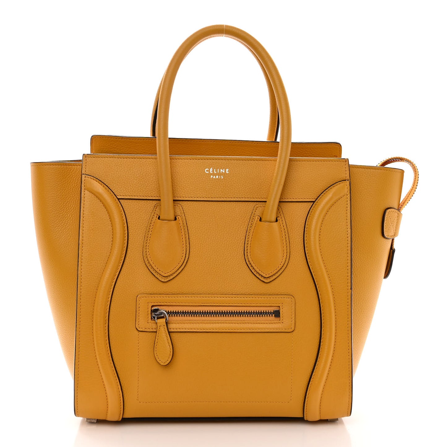 Drummed Calfskin Micro Luggage Ocre