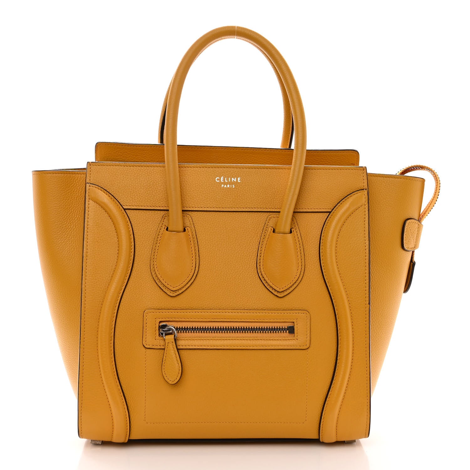 Celine Drummed Calfskin Micro Luggage Ocre 1 of 11