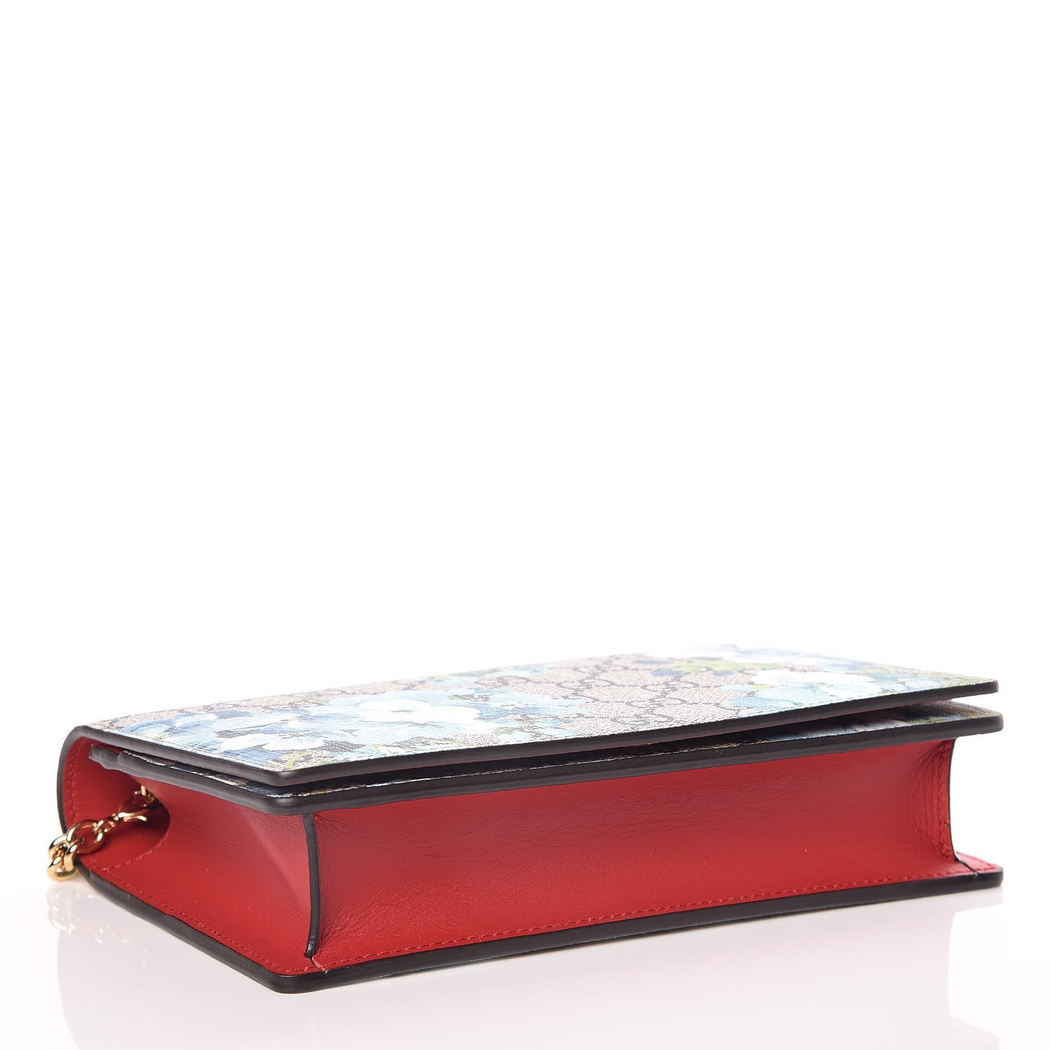 Gucci GG Supreme Monogram Blooms Chain Wallet Blue 4 of 9