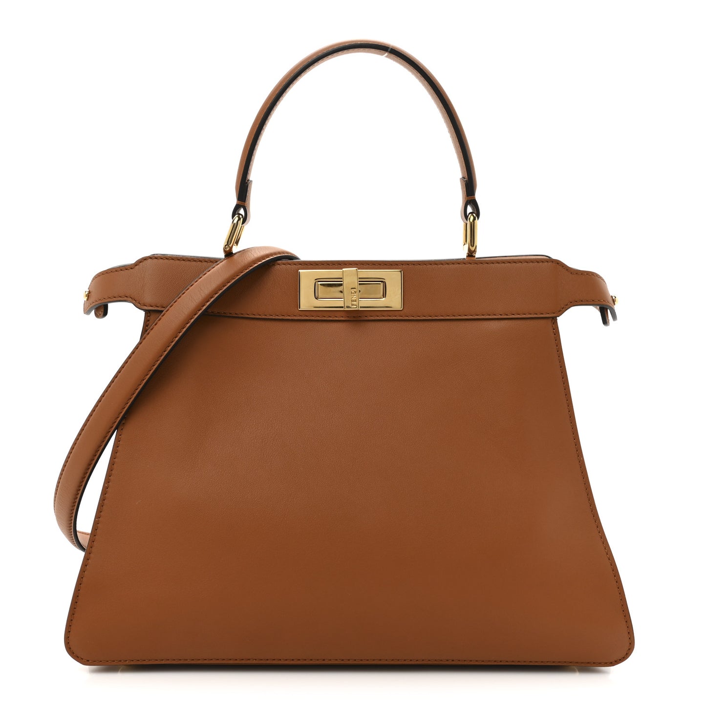 Vitello Seta Shiny Nappa Medium Peekaboo I SEE U Satchel Brandy Light Rose