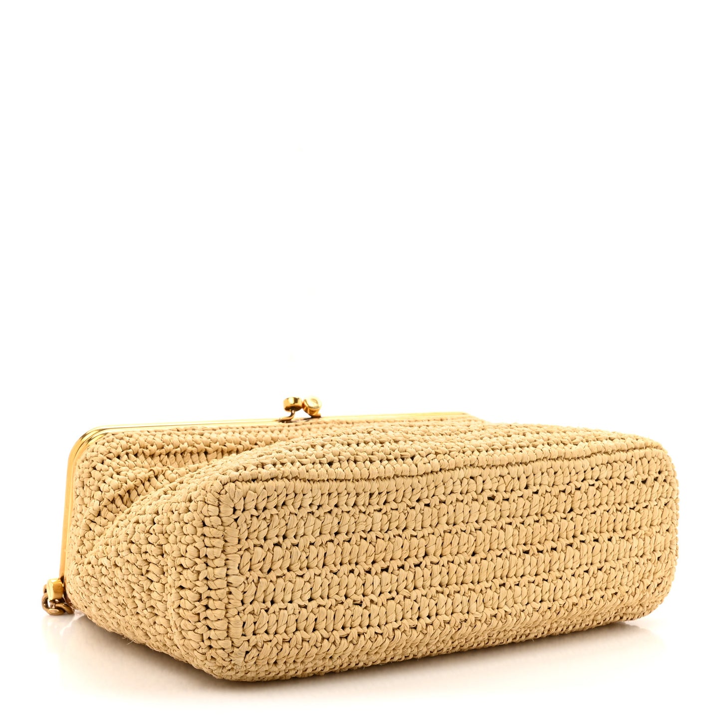 Raffia Monogram Medium Sac Charnerie Naturale Brick