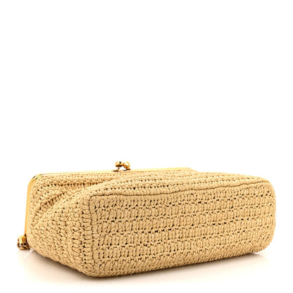 Saint Laurent Raffia Monogram Medium Sac Charnerie Naturale Brick 4 of 13