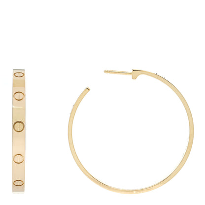 Cartier 18K Yellow Gold Large LOVE Hoop Earrings 1 of 5
