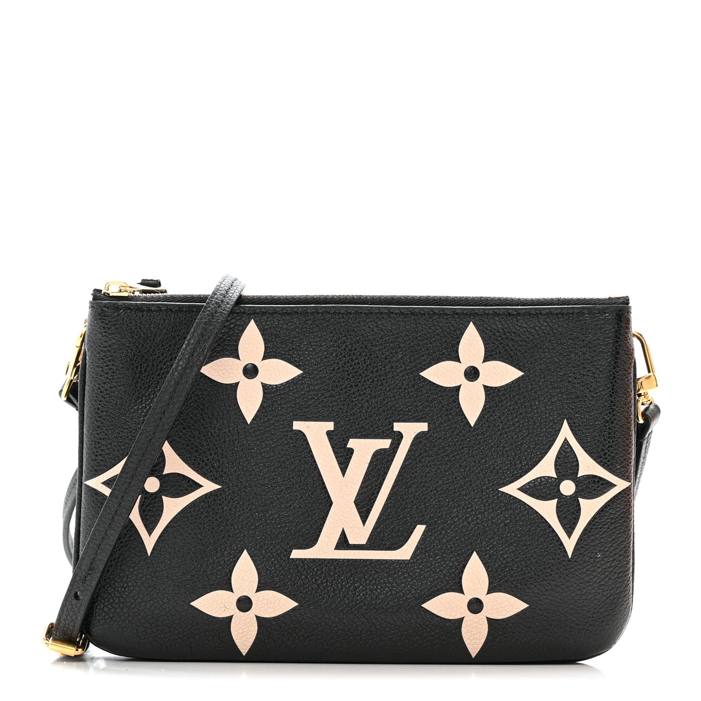 Empreinte Monogram Giant Double Zip Pochette Black Cream