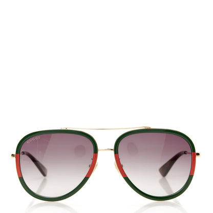 Gucci Web Aviator Sunglasses GG0062S Green Red 2 of 8