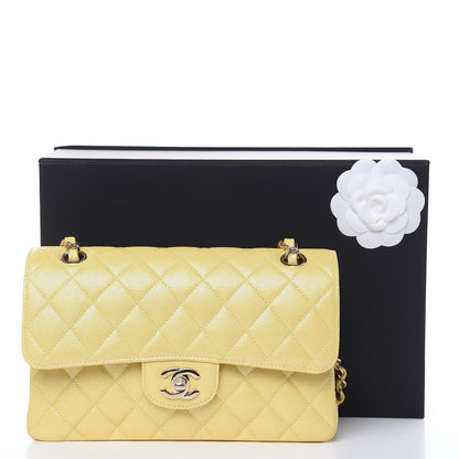 Chanel Iridescent Caviar Quilted Small Double Flap Yellow 11 of 11