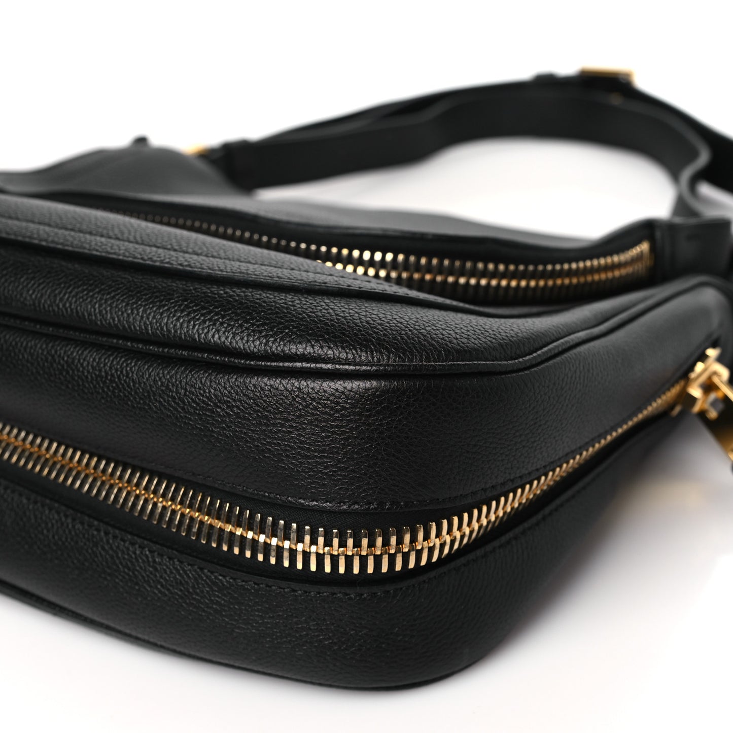 Grained Calfskin Large Jennifer Crossbody Bag Black